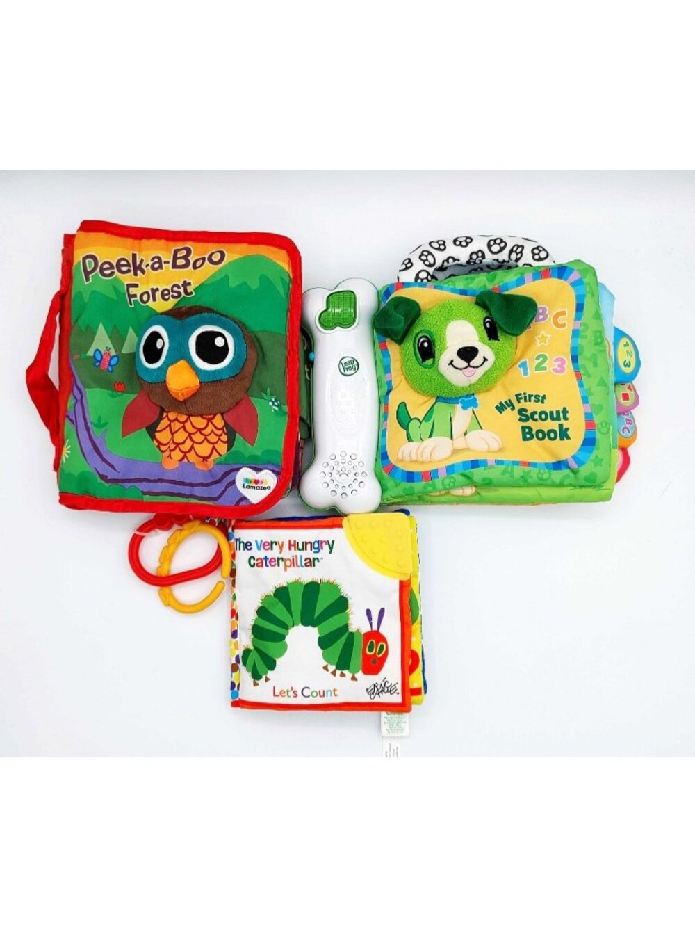 Soft Cloth Baby Books Lot Of 3 My First Scout Talking Book Peek-a-Book Forest